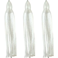 5.5" to 8.5" Octopus Hoochie Squid Skirt - Clear - 3 Pack