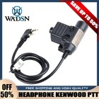 Wadsn U94 Ptt Push To Talk Military Headset Adapter Kenwood For Baofeng Uv5R