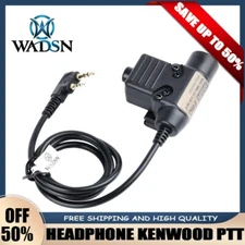 WADSN U94 PTT Push To Talk Military Headset Adapter Kenwood For Baofeng UV5R