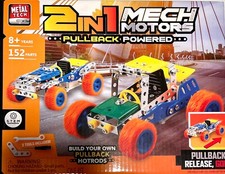 Metal Tech 2 In 1 Pullback Powered Kit 152 Parts Build Your Own Pullback Hotrods