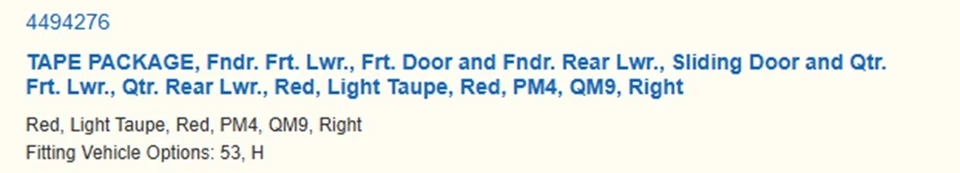 Kits de rayas combinadas OEM Mopar 4494276 y 4484142 1988-91 caravana y Grand Foto 2 de 4