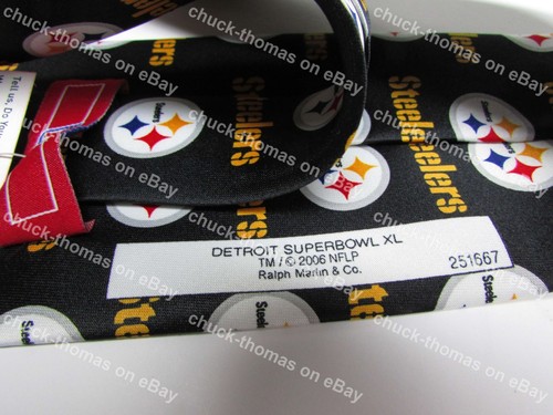 STEELERS Super Bowl XL Ralph Marlin ™ Polyester OR Silk Necktie NEW w Tag - Picture 4 of 10