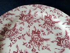 Pre-2005 Wood & Sons Colonial Rose Pink 10.95" Transferware Dinner Plate EUC