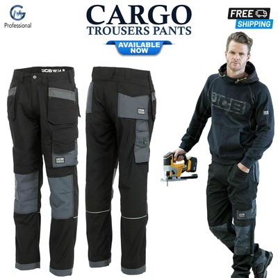 JCB Mens Cargo Combat Work Trousers 