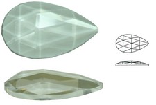 Szklane krople rombu, 1 szt., ok. 40x24 mm, wys. ok. 6 mm