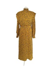 Vogue Williams Little Mistress Yellow Gold Abstract Print Midi Dress Size 8