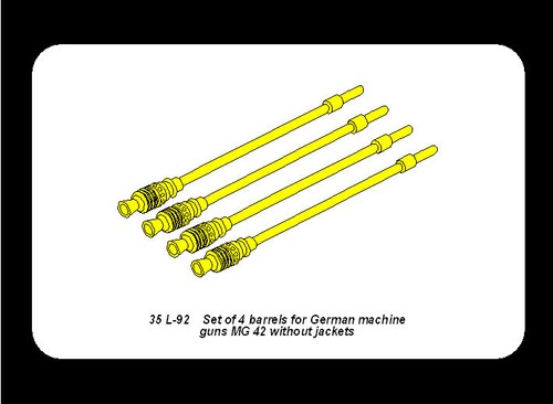 Aber 1/35 German Machine Guns MG42 Without Jacket Barrel (x4) L092 - Picture 6 of 6