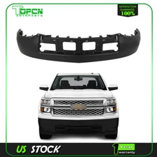 Black Front Bumper Face Bar w/o Fog Light & Sensor Hole For 14-15 Silverado 1500
