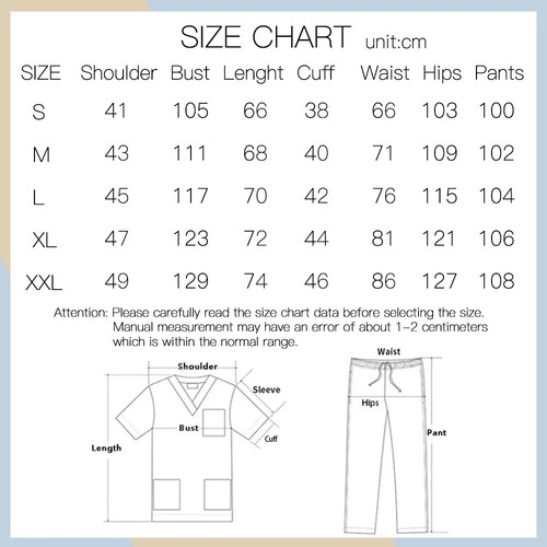Medical Uniforms Nurse Beauty Salon Workwear Tops Pants Doctor Woman Scrubs Sets - Picture 2 of 32