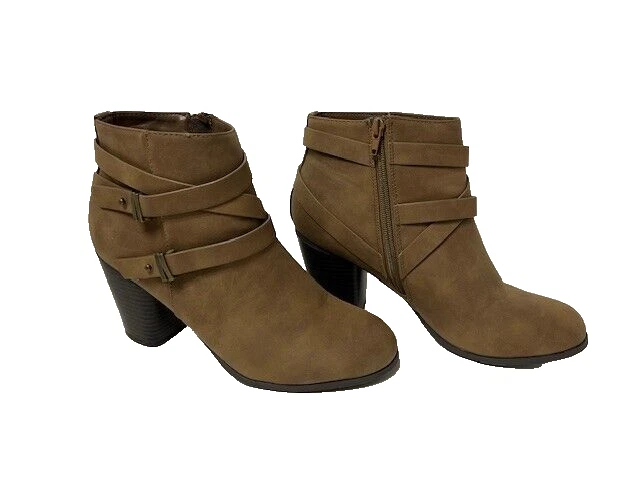 Charlotte Russe Mujer Marrón Gamuza Botines Cremallera Lateral Zapatos Talla 10 Foto 2 de 4