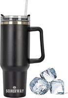 Thermobecher 1182Ml 40Oz Edelstahl Vakuum Isolierbecher Tragbar Schwarz