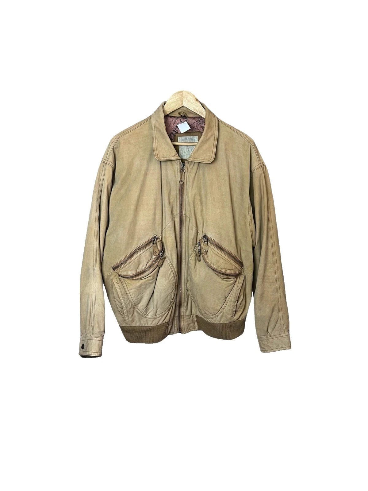 Коричневая кожа 1980-х гг. винтажная верхняя одежда пальто и куртки для мужчин