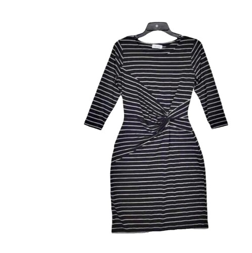 calvin klein striped t shirt dress Calvin Klein T- Shirt Dress Short Sleeve Teal Spell Out Striped Women's Medium