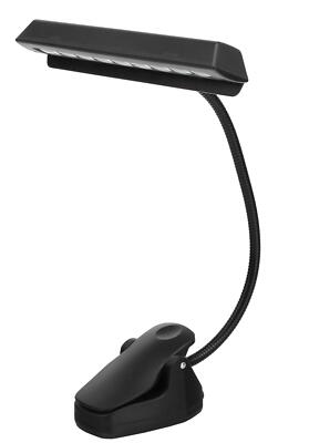 Superhelle LED Notenpultleuchte mit Akku zum Anklemmen an Notenständer & Klavier
