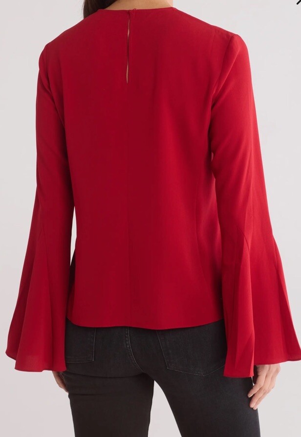 FRAME Long Bell Sleeve Top Sz S Red NWT | eBay
