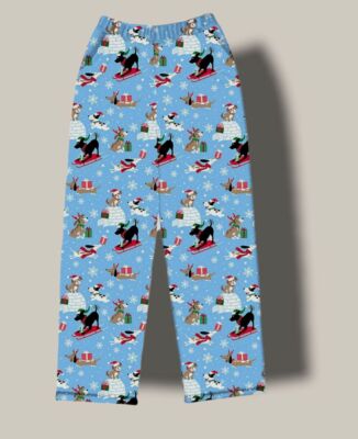 $38 Iscream Girl Blue Merry Dog-Mas Holiday Plush Sleepwear Pajama Pants Size M