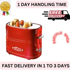 2 Slot Hot Dog and Bun Toaster with Mini Tongs, Retro Hot Dog Toaster, Hot Dog C