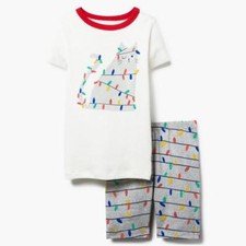NWT Gymboree Christmas Cat Kitty Lights Gymmies Pajama set Shortie Girl 5,6,7