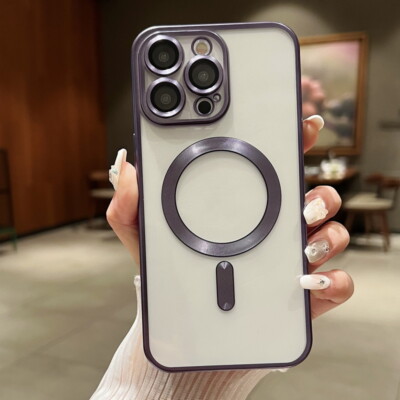 For iPhone 15 14 Pro Max 13 12 Luxury Magsafe Clear Shockproof Soft Case Cover