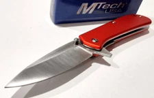 M-TECH Amplitude Orange Drop Point Spring Open Assisted Folding Pocket Knife A/O