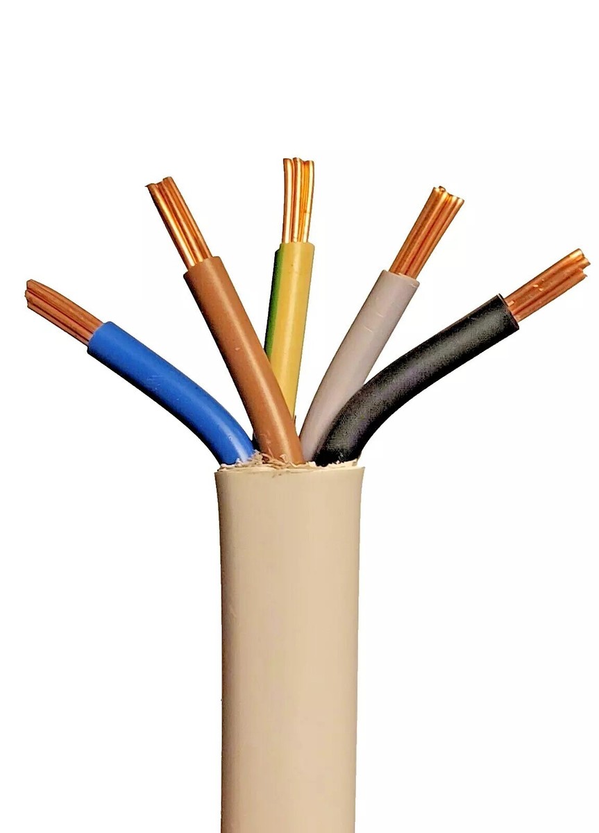 NYM-J Installationsleitung 1x16 Mm² – 5 Meter, Grau, Für Feste Verlegung In Innenräumen