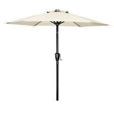 9ft Patio Umbrella Outdoor Market Umbrella with Push Button Tilt/Crank Beige