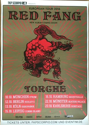 RED FANG - TORCHE 2016 TOUR - orig. Concert Poster - Konzert Plakat - DIN A1