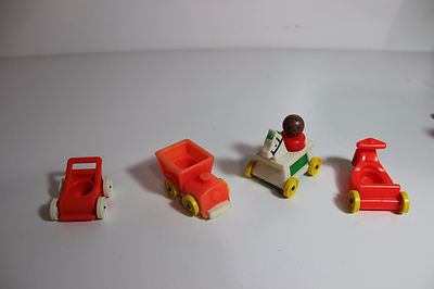 lot vtg Fisher Price little people Bald African American Baby Nursery train Bike