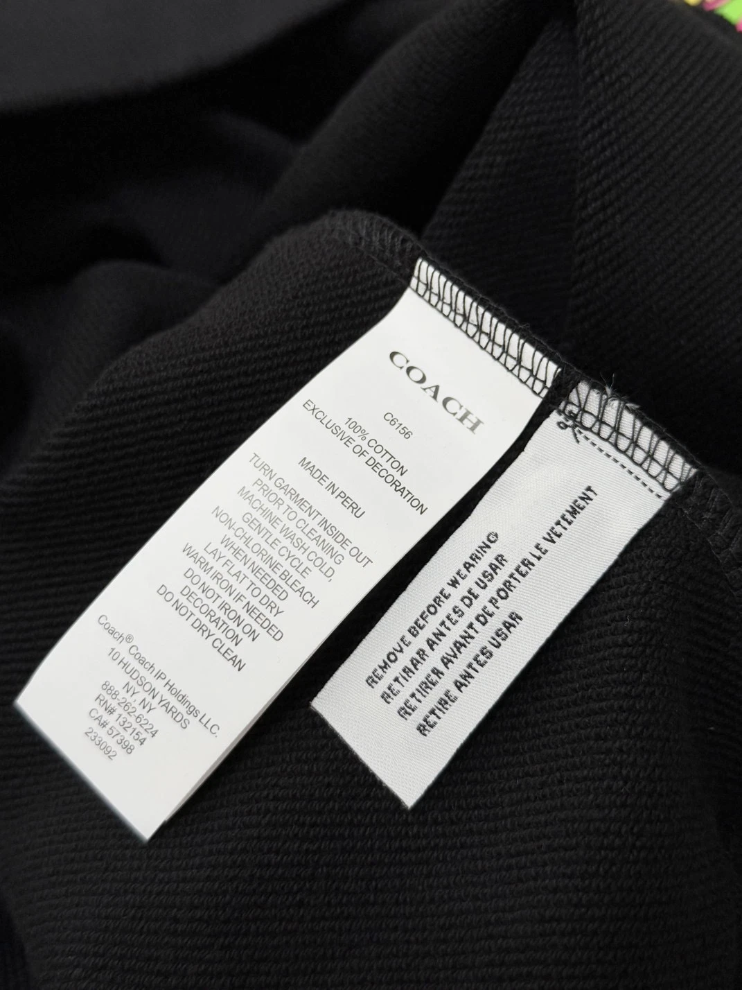 Felpa con cappuccio Coach Coach donna firmata robot nera cotone biologico nuova con etichetta