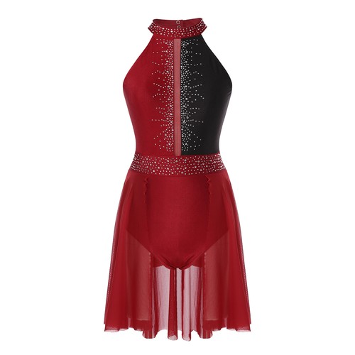 Vestido de baile ceñido al cuerpo figura patinaje ballet competencia leotardo moderno - Imagen 7 de 73