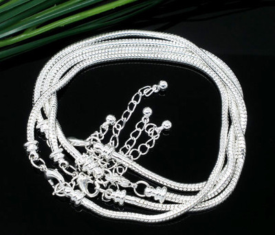 Bulk Lot 10/20/30pc 925 Silver Snake Chain Bracelet for Charms Beads DIY Jewelry