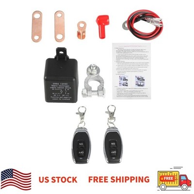 Wireless Dual Remote Car Battery Disconnect Relay Master 2 Wireless Fobs Switch