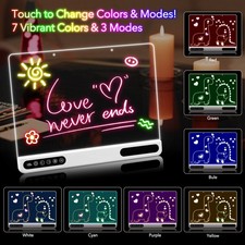 Rechargeable LED Acrylic Drawing Board Light Up LED Note Board with 7 Colors