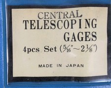Inside Caliper Set Telescoping Gage 4 Pc Wcase 516-2-18 Central Tool Japan