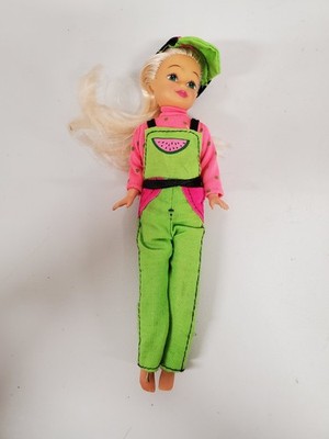 Vintage 1990 1992 Kid Kore Katie Doll 8'' Outfit Bright 90s Neon Green Pink