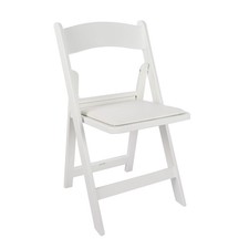 Furniture Plastic Banquet Folding Chairs Padded Resin Chair,White Set of 1