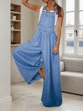 2025 New Playful And Cute Denim Overalls, Adjustable Shoulder Straps, Wide Leg J