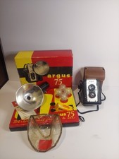 Argus 75 With Original Box Flash Kit Broen Leather Carry Case Flash Bulbs Workin