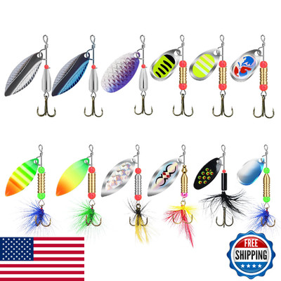 TRUSCEND Rooster Tail Spinner Lures - Flash Copper Body & Blade, 12pcs, Bass Tro
