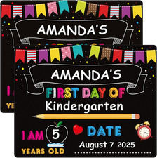 First Day of School Sign 11"X14" Double Sided and Reusable Board for Kids