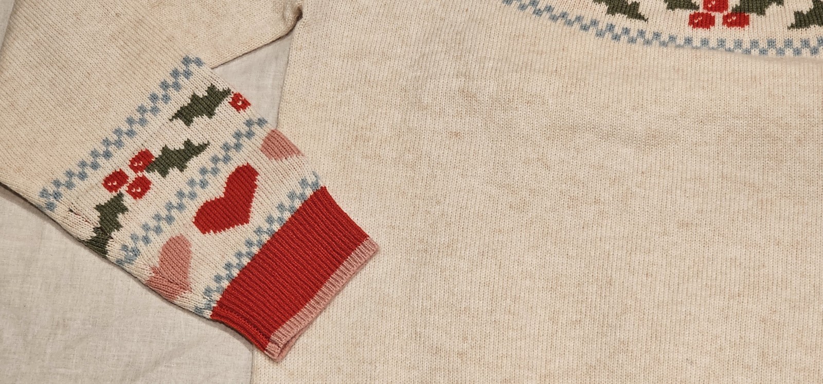 Boden Edie Fair Isle Sweater Holly Cream NWT New M image 8