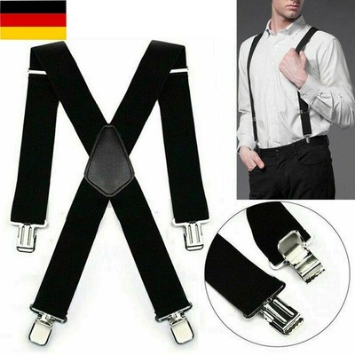 Hosenträger Starke 50mm Damen Herren Extra Breit Hosen X-Form mit 4 Clip Krallen