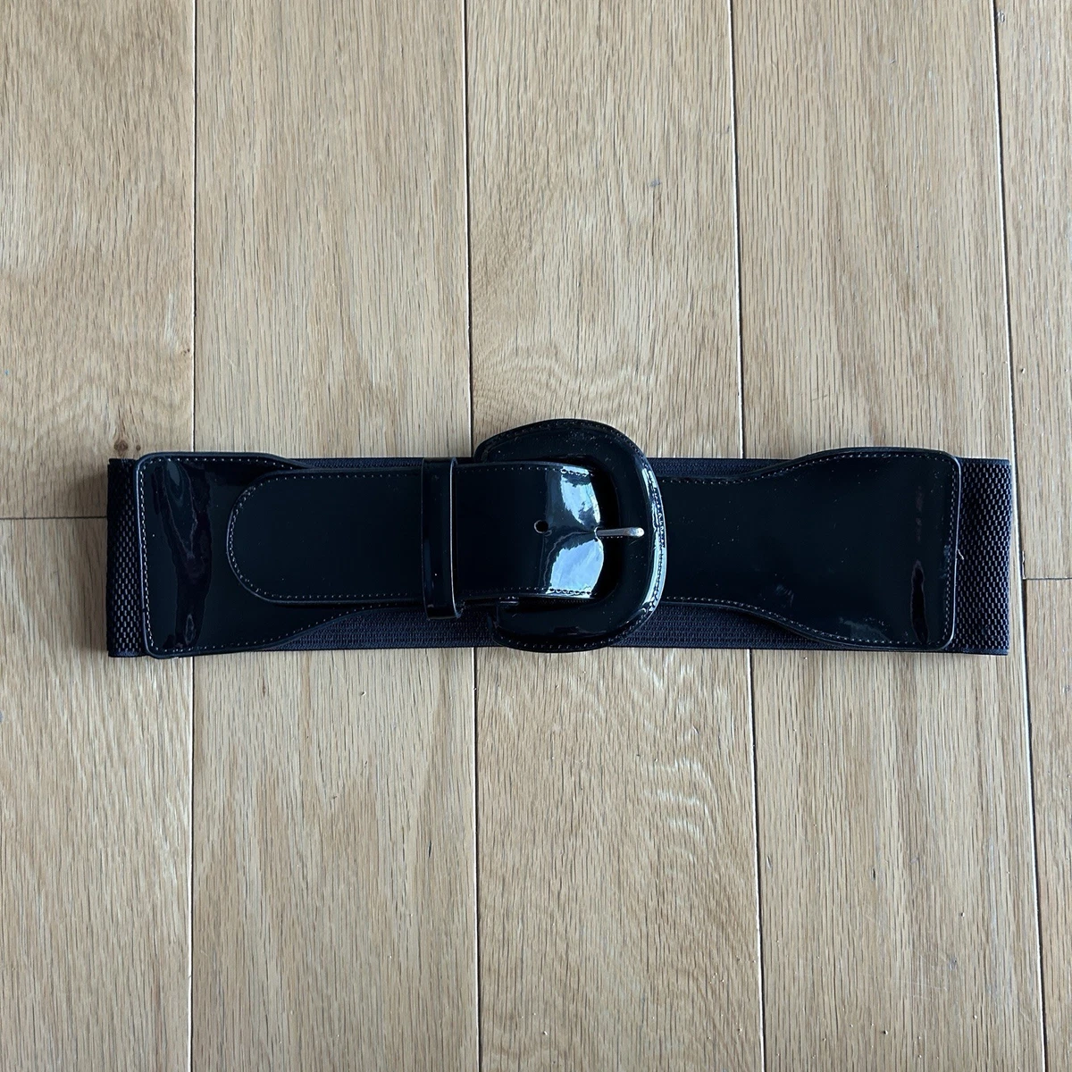 Lauren Ralph Lauren belt women\'s M stretch patent leather black minimalist Lauren Ralph Lauren Women main image 4