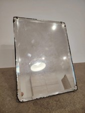 vecchio Antico specchio Da Tavolo Consolle Bagno Vetro Molato  vintage Legno