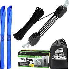 Heavy-Duty 2,000LB 50 Feet Pulley 1 Ton Wheel Block and Tackle System 5:1 Rat...