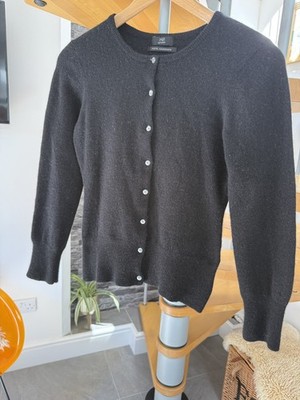 Florence & Fred F&F 100% Kaschmir schwarz Rundhals Strickjacke XS super weich