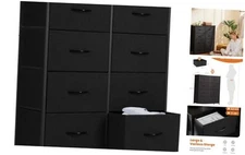 Sweetcrispy Dresser, Dresser 31.5"D x 11.8"W x 36.4"H (8 Drawers) Deep Black