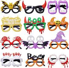 12Pcs Halloween Party Glasses Glitter Holiday Glasses Frames Halloween Decoratio