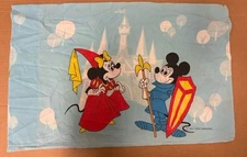 Vintage 1970s Double Sided Disney Mickey Minnie And More Characters Pillow Case