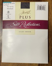 Hanes Silk Reflections Pantyhose Barely Black Two Plus CT Enhanced Toe 00P16